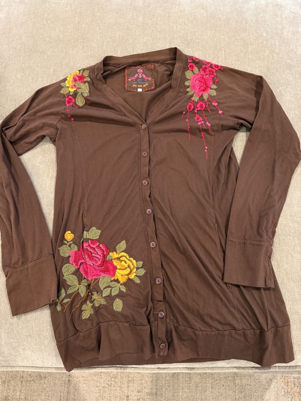 Johnny Was Embroidered Cardigan